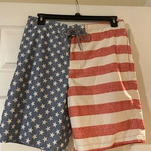 George Red, White, and Blue Star Stripe Board Shorts XL